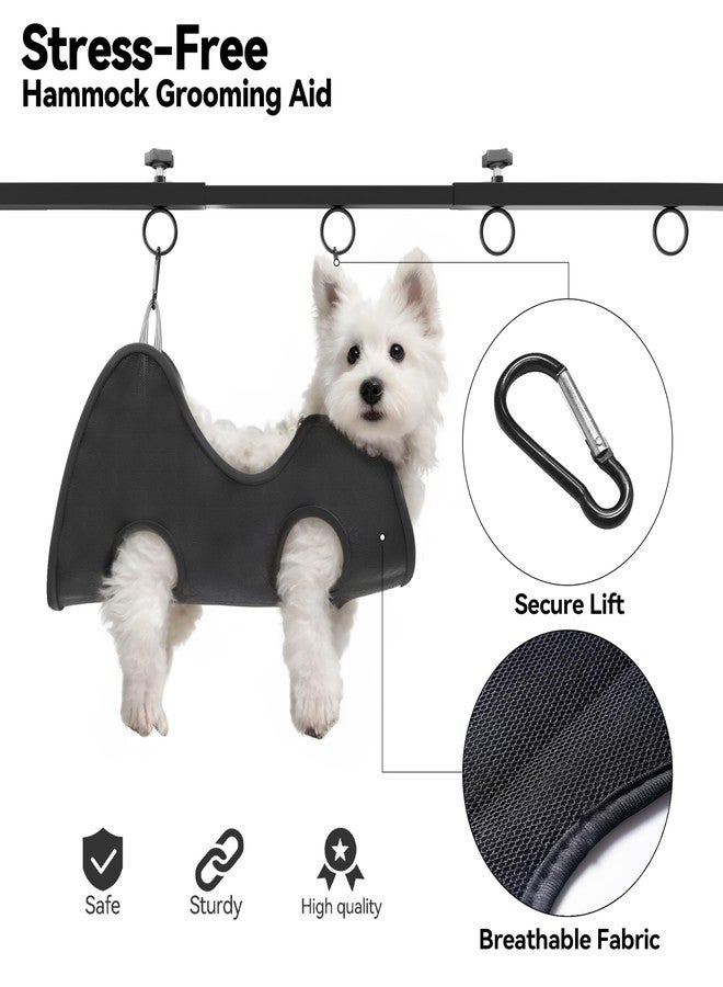 Josmimic Adjustable Dog Grooming Arm for Table: 42'' Height, 27''–39'' Width, Clamp Fits Up to 2.76'', with Hammock & 2 Nooses – Portable Pet Grooming Station for Nail Trimming, Cats & Dogs at Home - Image 3